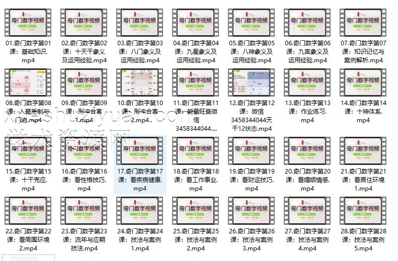 吴九龙奇门数字大师班28集视频插图