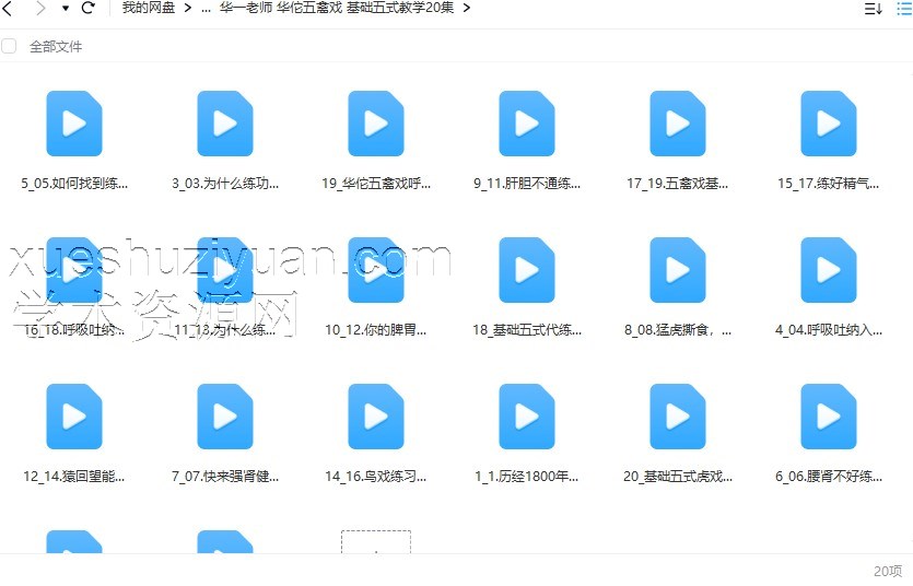 2404039-1 华一老师 华佗五禽戏 基础五式教学20集插图