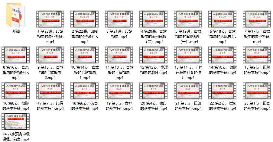 中华八卦魂 八字预测 初级班24集+中级班24集插图