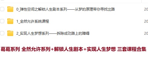 葛葛系列 全然允许系列+解锁人生剧本+实现人生梦想 三套课程合集插图