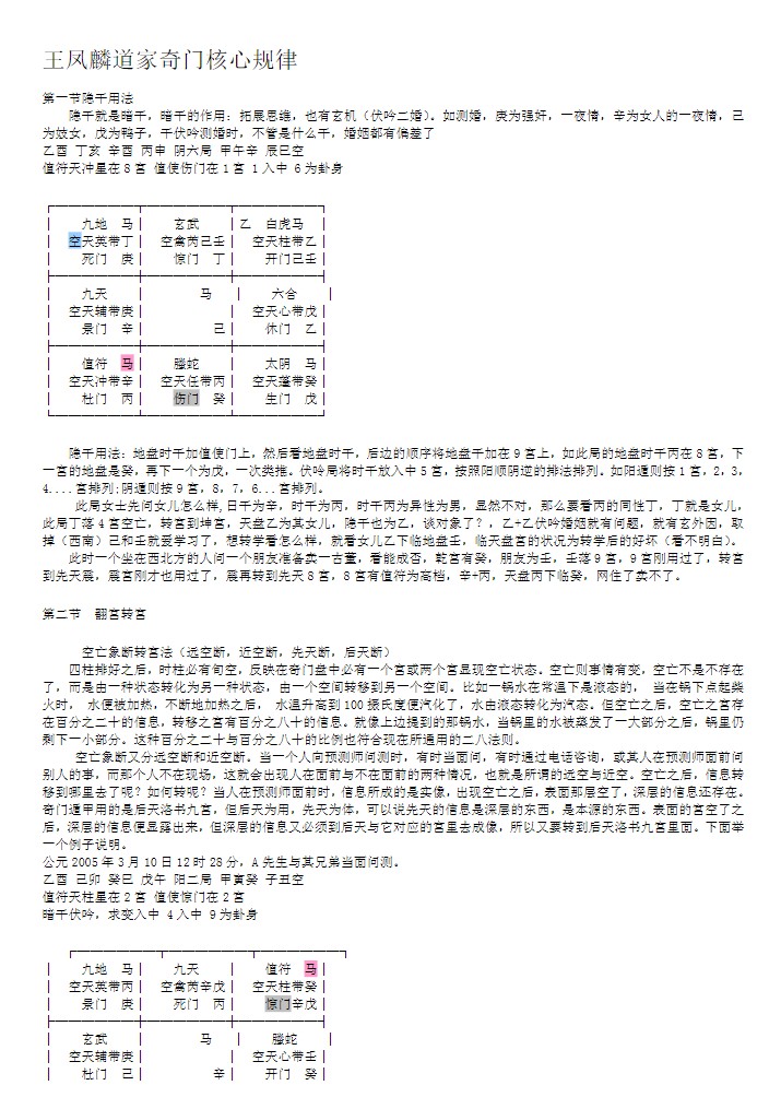 王凤麟阴盘奇门遁甲《奇门遁甲核心规律》 网盘下载插图