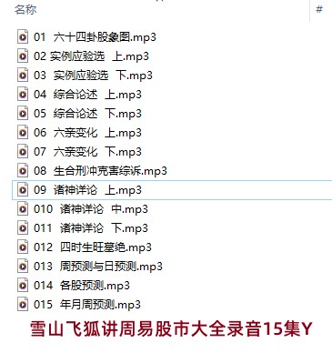 雪山飞狐讲周易股市大全录音15集Y插图